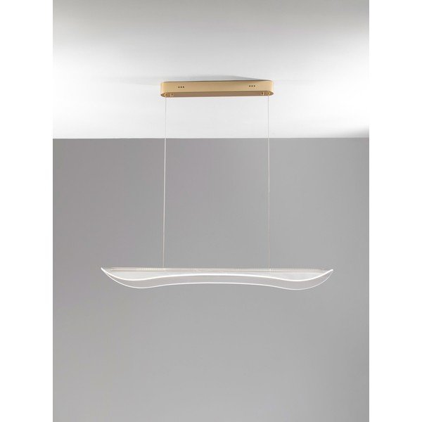 Alumiiniumist hämardatav LED-rippvalgusti kuldses värvitoonis akrüülklaasist varjuga Agos - Nova Luce-image-3