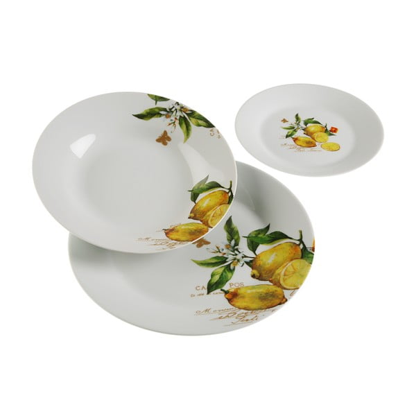18dílný set talířů z porcelánu Versa Lemon