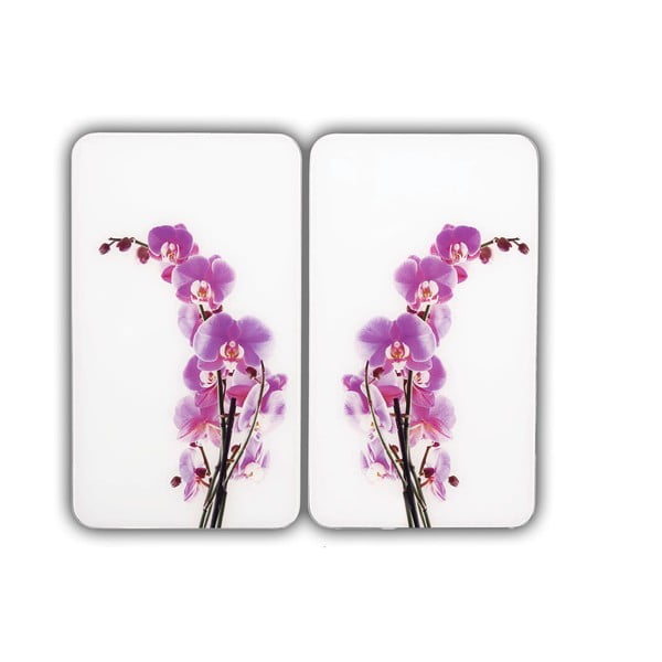 Klaasist pliidikatte komplekt 2 tk, 52 x 30 cm Orchid Blossom - Wenko