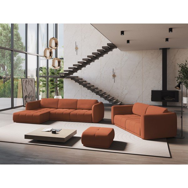 Oranž nurgas diivan (vasakpoolne nurk) Hoku - Makamii-image-1