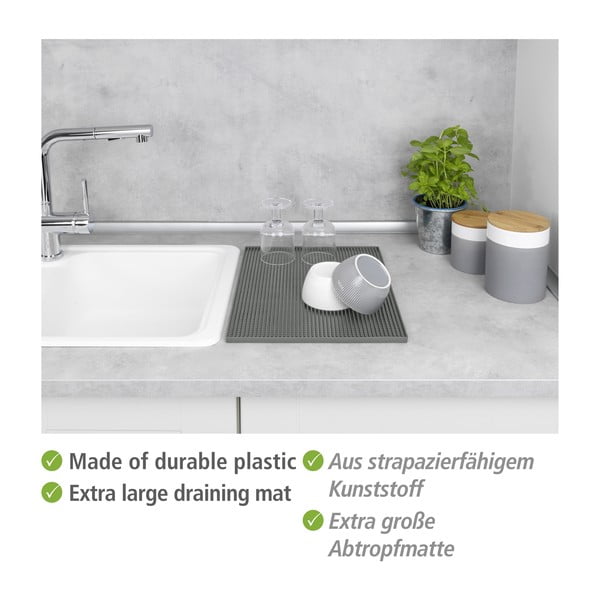 Hall kummist nõudekuivatusalus 40x30 cm Maxi - Wenko-image-3