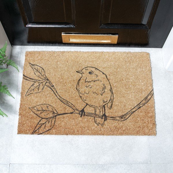 Kookoskiududest matt 40x60 cm Pencil Robin - Artsy Doormats-image-2