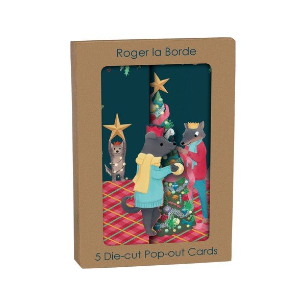 Tervituskaartide komplekt 5 tk jõulumotiiviga Animal Crackers  – Roger la Borde-image-1