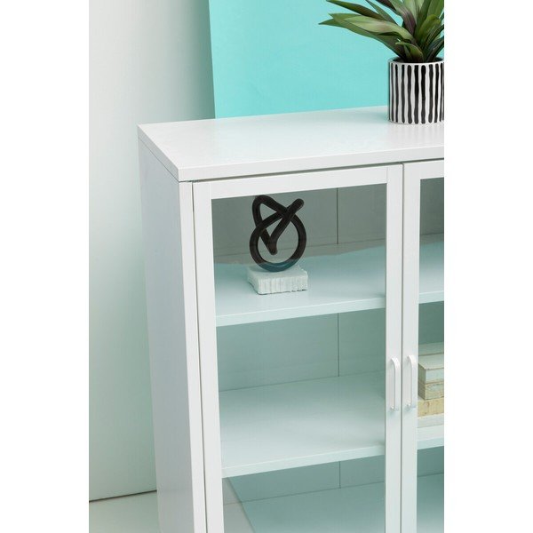 Valge terasest vitriinkapp 80x102x40 cm Acier - Premier Housewares-image-2