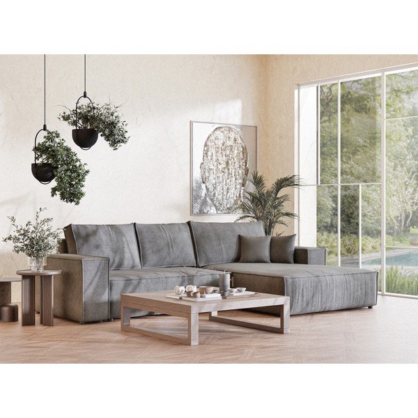 Hall šenilldiivanvoodi/panipaigaga nurgadiivan (parem nurk/diivanvoodiga) Maze - Maison de Rêve-image-1