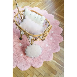 Roosa pestav käsitsi kootud puuvillane laste vaip ø140 cm Little Biscuit Pink - Lorena Canals