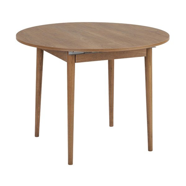 Ümmargune pikendatav söögilaud tammepuust dekooriga lisapealse pealispinnaga, ø 100 cm Viona - Kalune Design