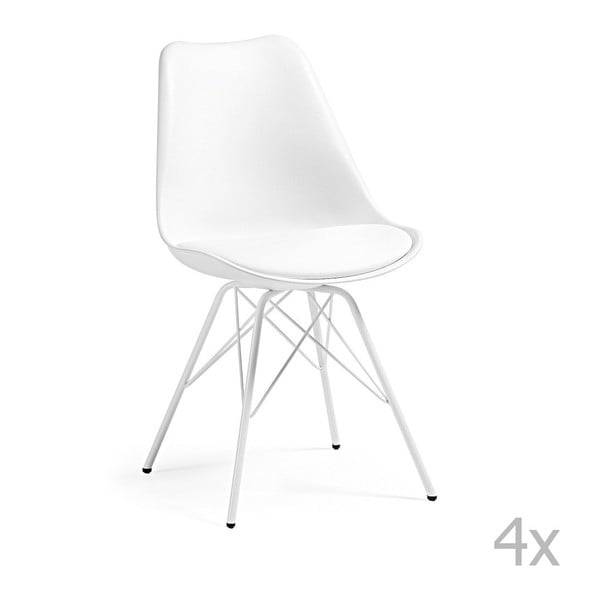 Sada 4 bílých židlí La Forma Lars