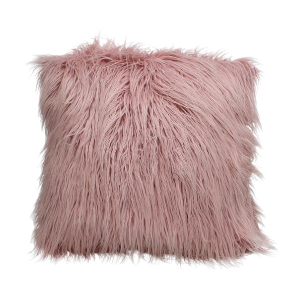 Růžový chlupatý polštář HF Living Fluffy, 45 x 45 cm
