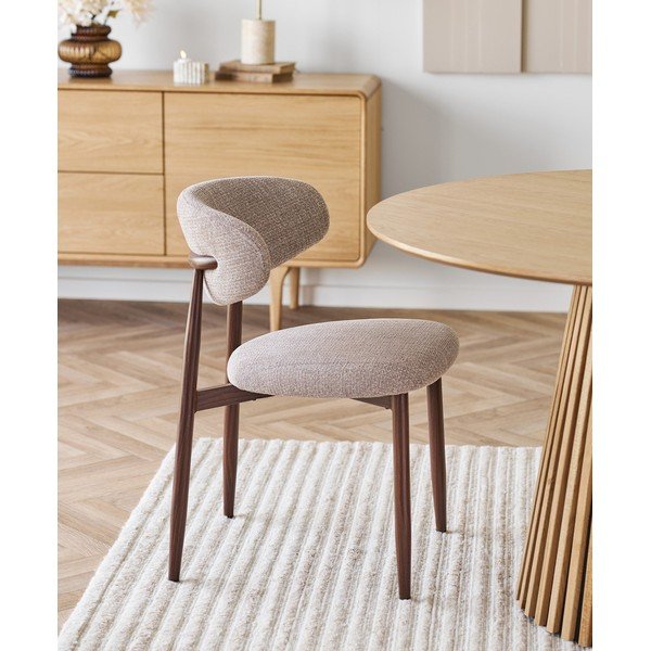 Beež-tumepruun polsterdatud söögitool Levanto – House Nordic-image-1