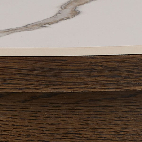 Beež/tumepruun ümmargune diivanilaud keraamilise pealispinnaga ø 90 cm Southampton - Actona-image-3