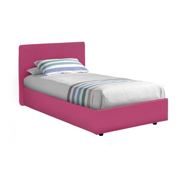 Růžová jednolůžková postel s úložným prostorem 13Casa Ninfea, 80 x 190 cm