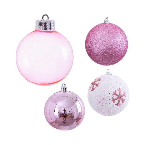 16-st jõulukaunistustest koosnev komplekt roosa Unimasa vahtplastist, ø 6 cm - Casa Selección-image-1