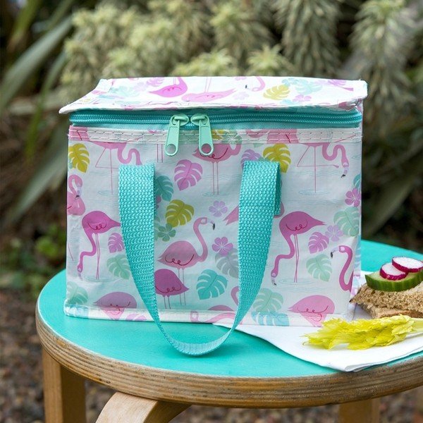 Taaskasutatud plastpudelitest valmistatud termokott Flamingo Bay, 21 x 16 cm - Rex London-image-1