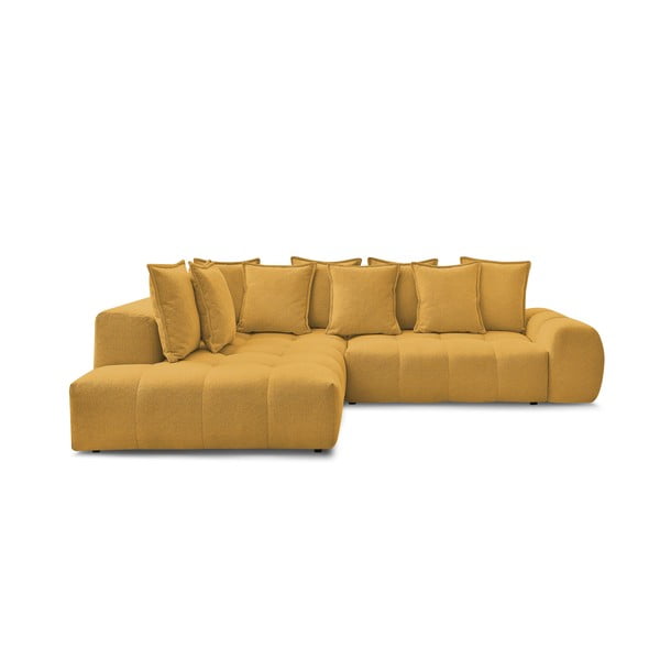 Šenilldiivanvoodi/panipaigaga nurgadiivan sinepivärvis (vasak nurk/L-kujuline) Everest - Bobochic Paris