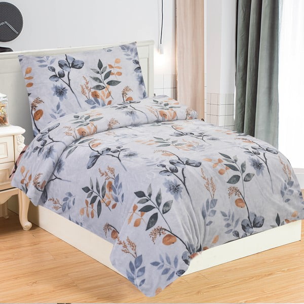 Hallikas-sinine üheinimese mikrofliisist voodipesu 140x200 cm Greta – My House