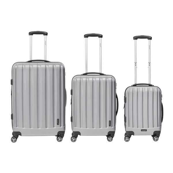 Sada 3 světle šedých cestovních kufrů Packenger Traveller