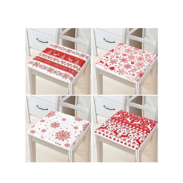 Jõulumotiiviga istmepadjad 4tk komplektis 40x40 cm Snowflakes - Mila Home-image-3