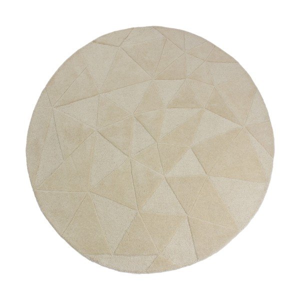 Beež käsitsi kootud villane ümmargune vaip ø 160 cm Shard - Flair Rugs