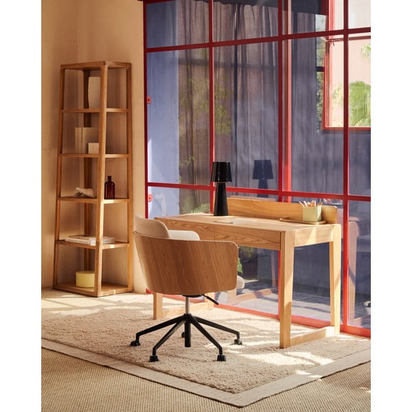 Töölaud saarepuu dekooriga 60x120 cm Arandu - Kave Home-image-1