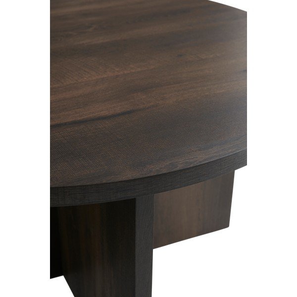 Pruun ümmargune kohvilaud MDF-ist, läbimõõduga 85 cm Poppy - Ellos Home-image-3