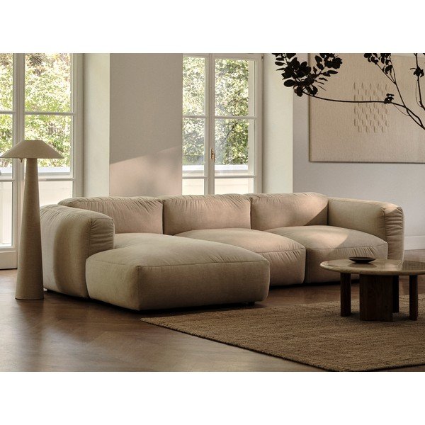 Beež-kreem bukleekangast diivanimoodul (keskosa) Martina - Micadoni Home-image-1