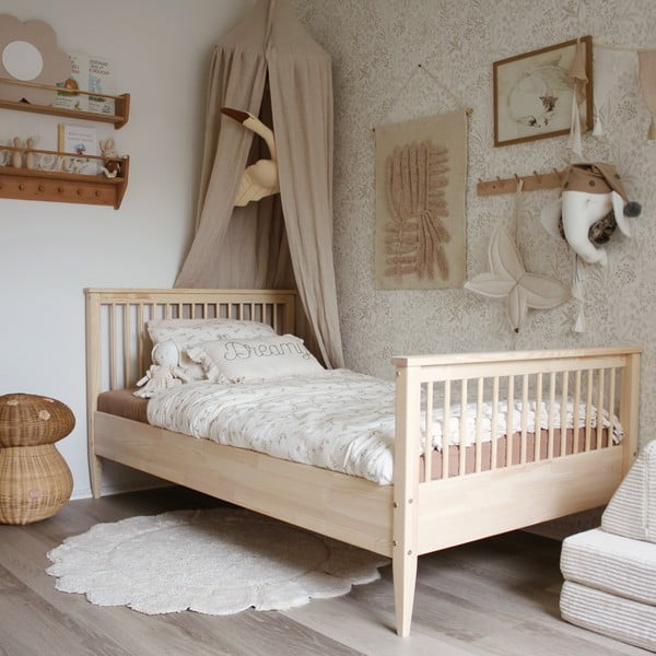 Kreem käsitsi kootud puuvillane pestav laste vaip ø110 cm Gabrielle - Nattiot-image-2