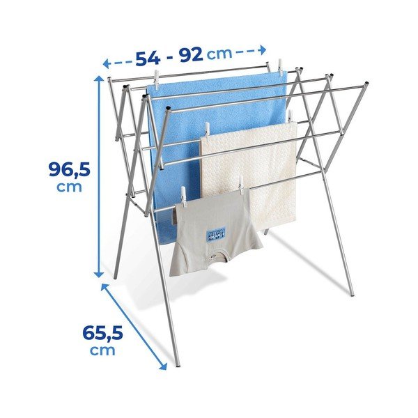 Läikiv hõbedane pesukuivatusrest 8 m - Wenko-image-3