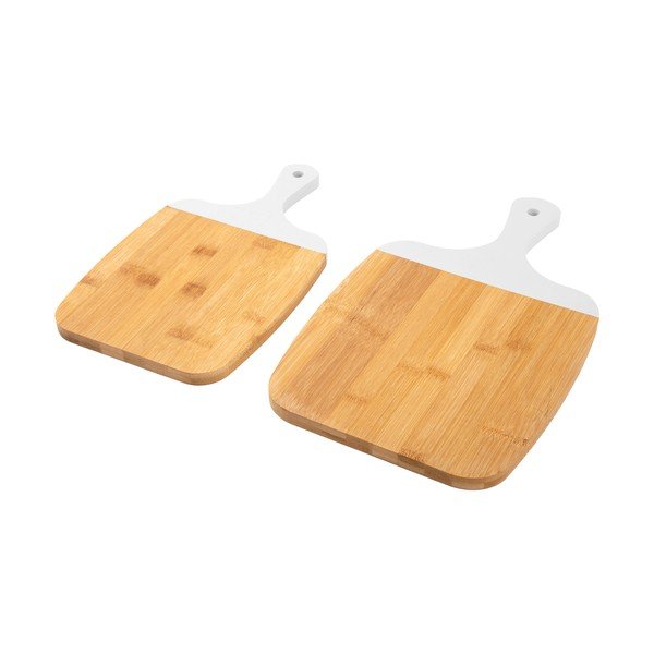 2 bambusest lõikelaua komplekt valge käepidemega Gourmet - PT LIVING-image-3