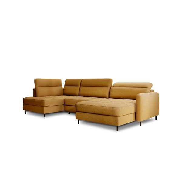 Kollane sametist lahtikäiv/sahtliga nurgadiivan (vasak nurk/U-kujuline) Berrto – ELTAP-image-2