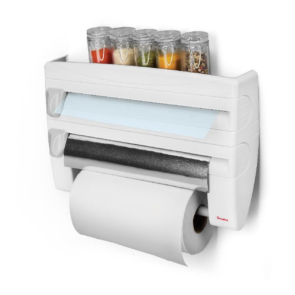 Hõbedane plastmass fooliumi- ja majapidamispaberi hoidja seinalekinnituv – Metaltex-image-3