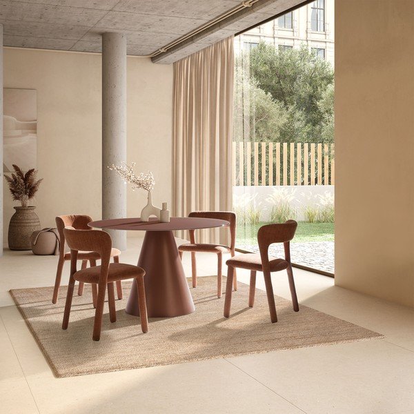 Polsterdatud söögitool terrakota värvi Lilia - MOME-image-2