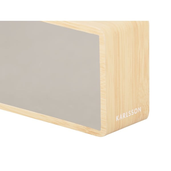 Hõbedast ja heledast puidust peeglist LED äratuskell - Karlsson-image-3