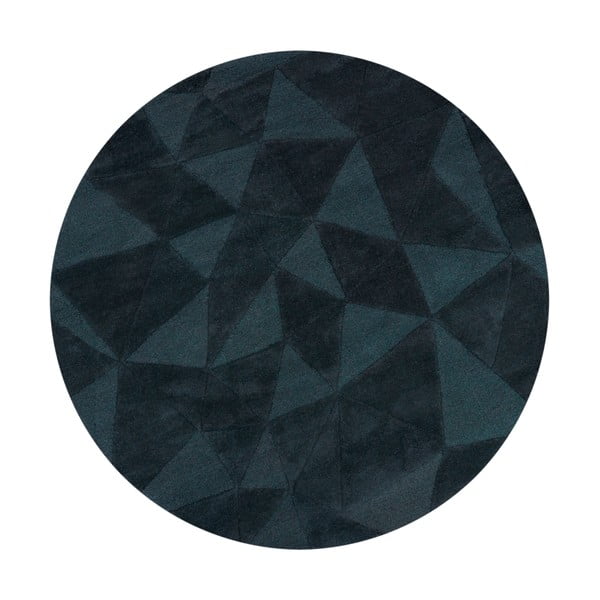 Sinakasroheline käsitsi kootud villane ümmargune vaip ø 160 cm Shard Teal - Flair Rugs