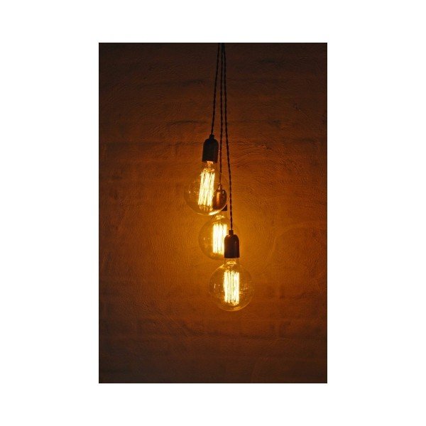 Textilní kabel s objímkou a zástrčkou, černý, 3 m-image-2