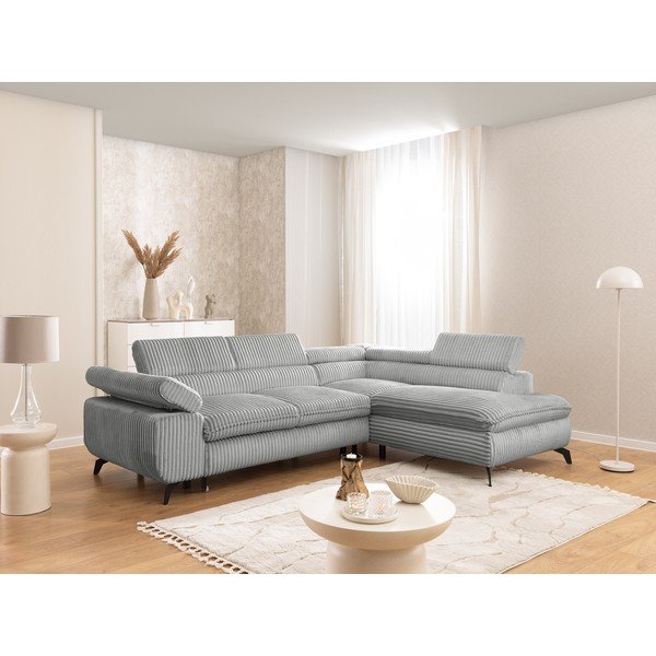 Helehall velvetist nurgadiivan (parempoolne/L-kujuline) Marbeya - Ropez-image-1