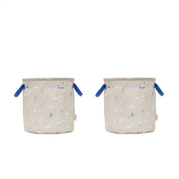 Beežidest kangast laste mänguasjakorvid komplektis 2 tk ø 32x32 cm Foxy - OYOY Mini