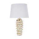 Valge/kuldne keraamiline laualamp tekstiilist varjuga (kõrgus 53 cm) Glam Space - Mauro Ferretti