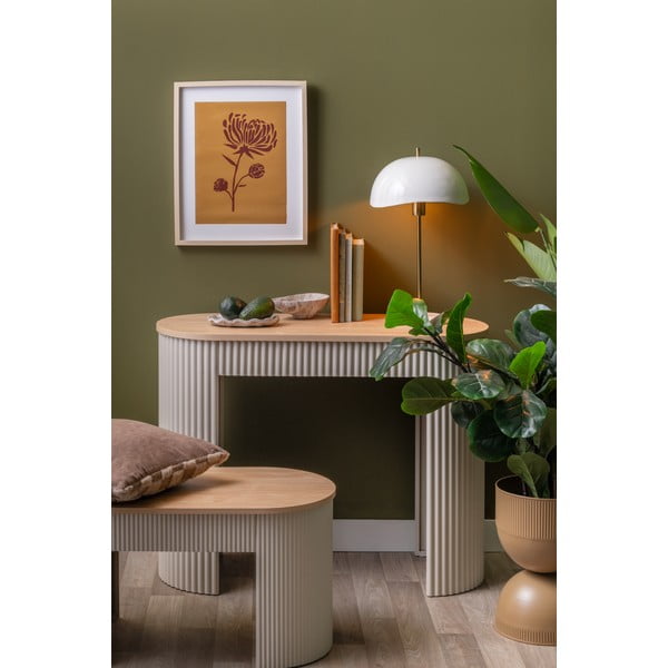 Beež metallist konsoollaud 40x100 cm Estriado – Leitmotiv-image-2