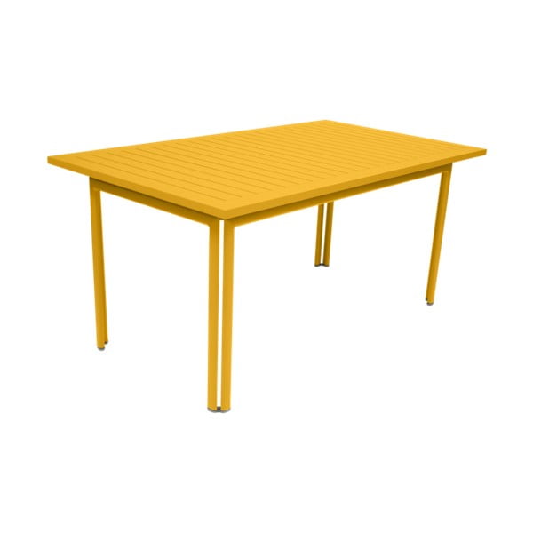 Žlutý zahradní kovový jídelní stůl Fermob Costa, 160 x 80 cm