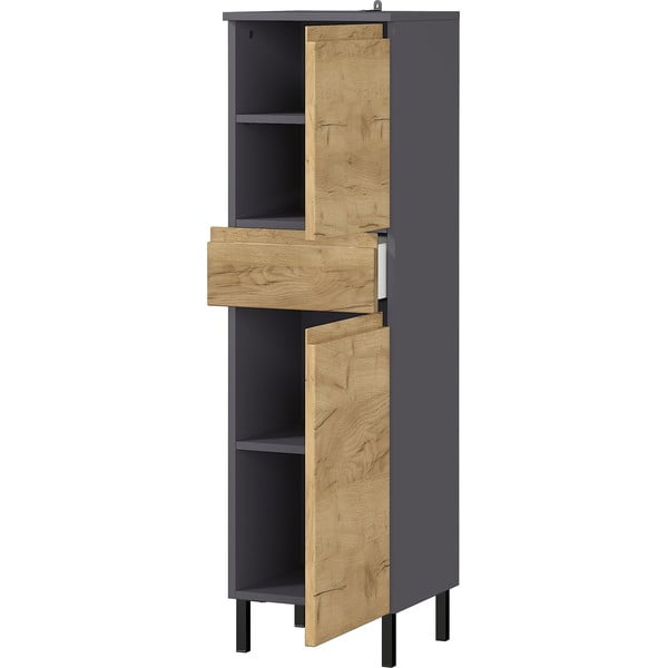 Tumehall kõrge vannitoakapp tammepuust 34x120 cm Salinas - Germania-image-2