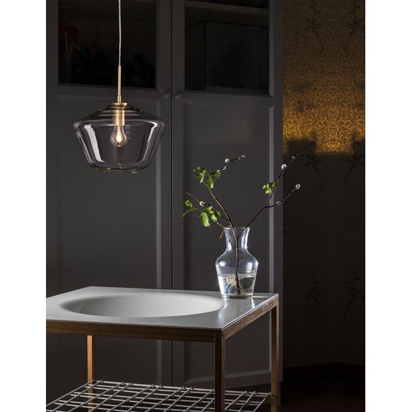 Kuldse värvi klaasist ripplamp klaasist varjuga, läbimõõduga 30 cm Prisma - Nova Luce-image-2