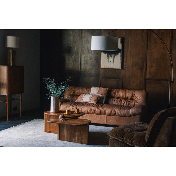 Konjakipruun nahkdiivan 214 cm Douglas - Dutchbone-image-1