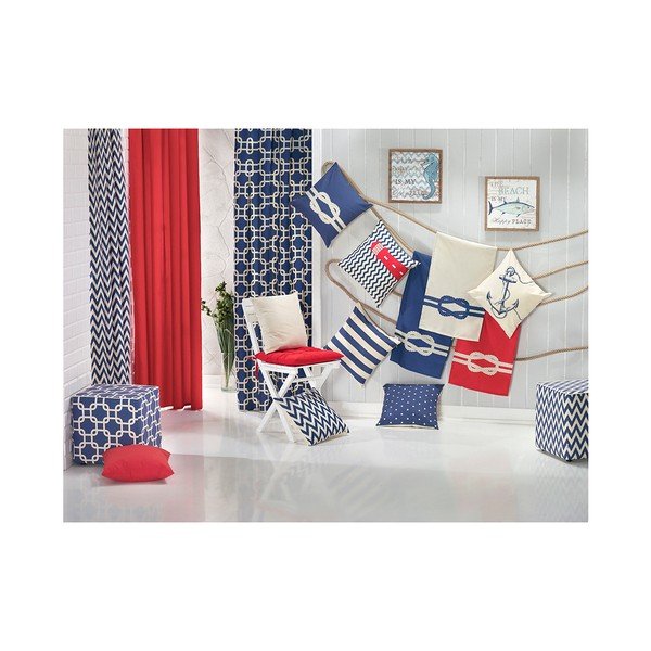 Sinine padjapüür Mike & Co. NEW YORK Sail Stripes, 43 x 43 cm Honey - Mike & Co. NEW YORK-image-1