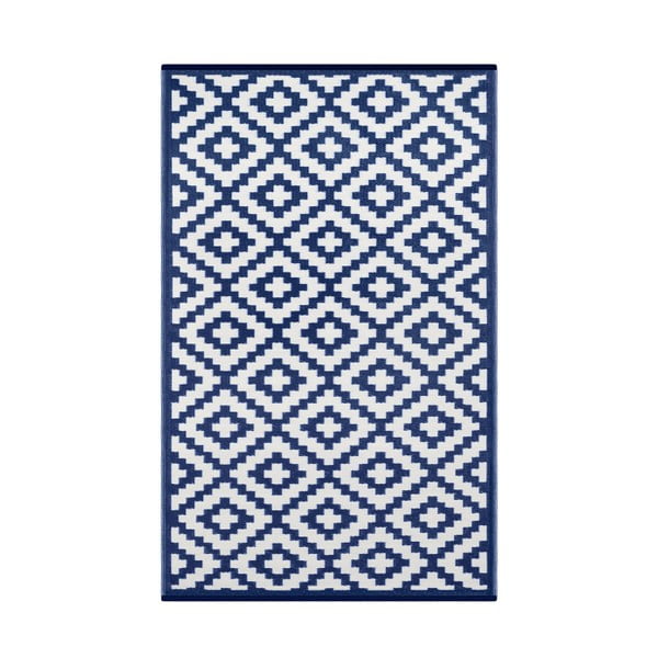 Modro-bílý oboustranný koberec vhodný i do exteriéru Green Decore Parucha, 120 x 180 cm