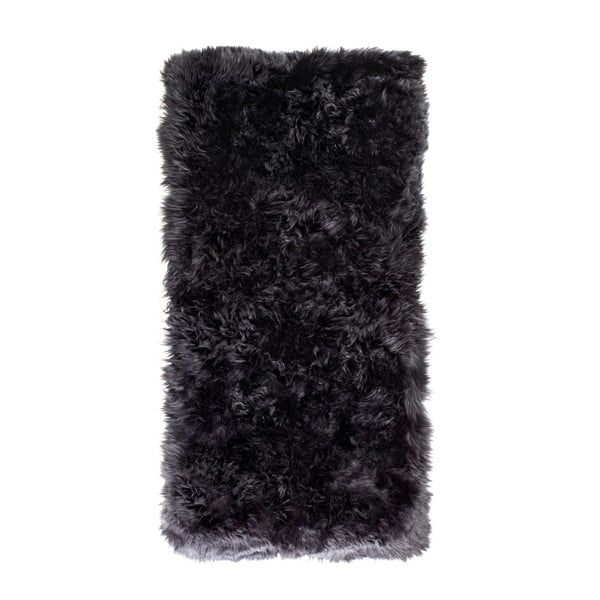 Černý koberec z ovčí kožešiny Royal Dream Zealand Natur, 70 x 140 cm