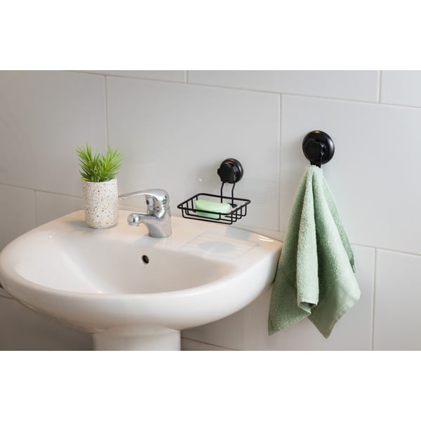 Must isekinnitatav seebihoidja Must seebi ja käsna hoidja seinale Bestlock - Compactor-image-1