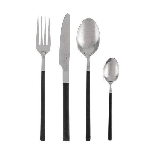 Mustad/hõbedased roostevabast terasest söögiriistad 24 tk Skandi - Orion