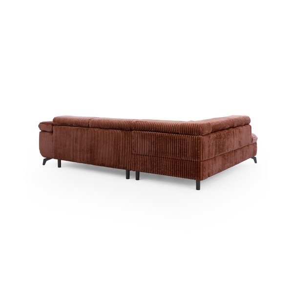 Terrakota värvi velvetist nurgadiivan (vasak nurk/L-kujuline) Marbeya - Ropez-image-3