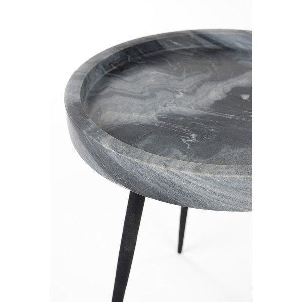 Ümmargune abilaud marmorist pealispinnaga ø 33 cm Karrara - White Label-image-3